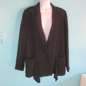 REISS Womens Size M Black Blazer One Button Front Jacket with Pockets